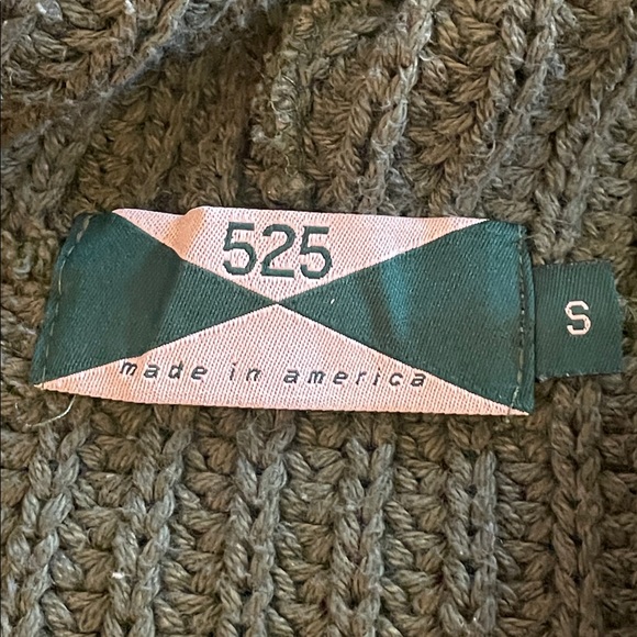 Vintage 525 America Hooded Cardigan Olive Green Ribbed Knit 100% Cotton  Sweater - Picture 11 of 12